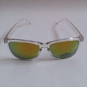 NWT True Vintage 90's frogskyn like style crystal clear frame sunglasses